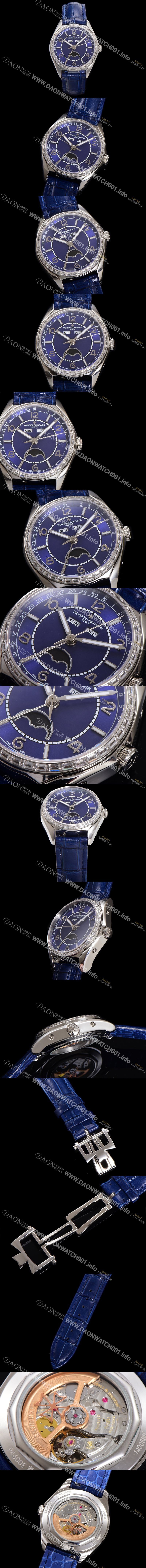 SA급 바쉐론 콘스탄틴 남성용 피프티식스 컴플리트 캘린더 Ref.4600E 오토매틱 2460 QCL/1 타입 40mm 블루 다이얼 vac1153 xx