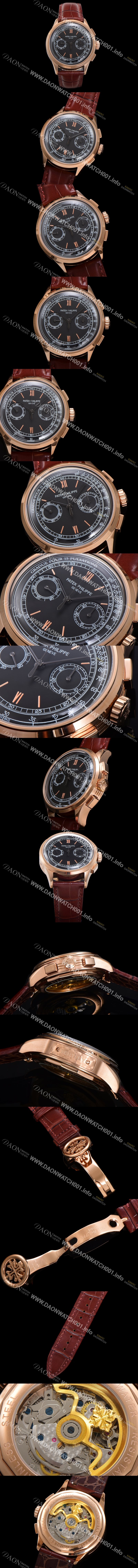 SA급 파텍필립 남성용 컴플리케이션 5170G 크로노그래프 18k로즈골드 오토매틱 7750 타입 39mm 가죽줄 블랙 다이얼 pat2208 xx