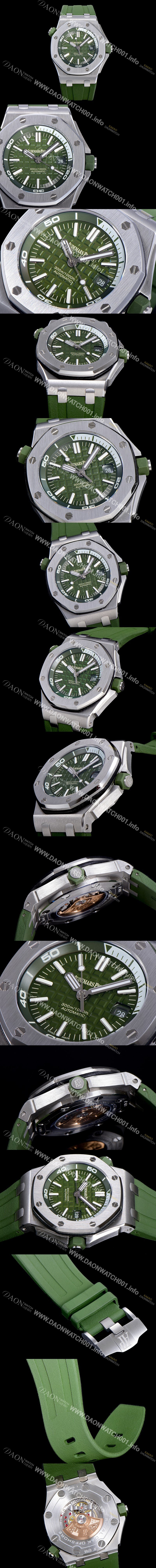 SA급 오데마피게 남성용 옐로 세라믹 다이버!!로얄오크 오프쇼어15710ST.OO.A038CA.01 옐로 와플 다이얼 오토매틱 무브먼트 AUD12270 xx