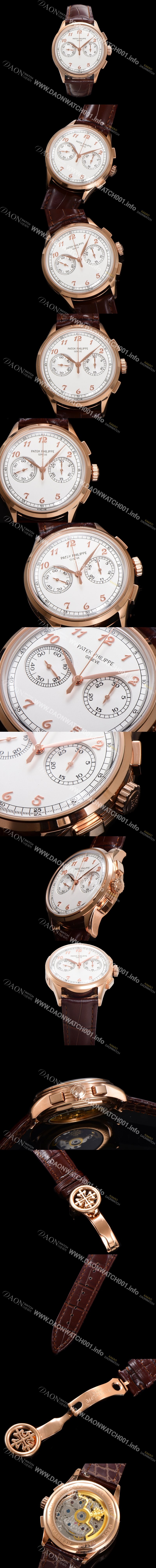 SA급 파텍필립 남성용 컴플리케이션 5170G 크로노그래프 18k로즈골드 오토매틱 7750 타입 39mm 가죽줄 화이트 다이얼 pat2212 xx