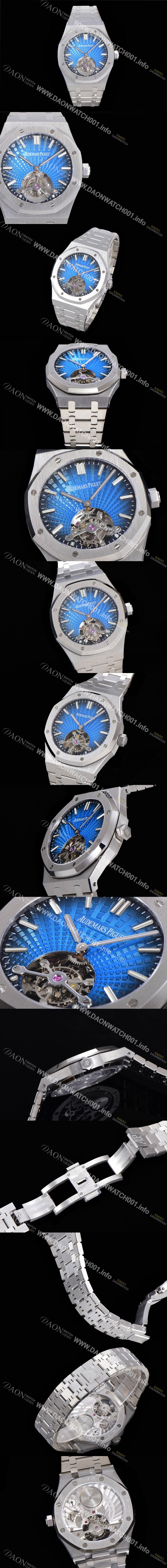 SA급 오데마피게 남성용 로얄오크 Calibre 2924 투어빌론/수동기계식 41미리 금장 18K로즈골드 블랙다이얼 AUD75238 xx