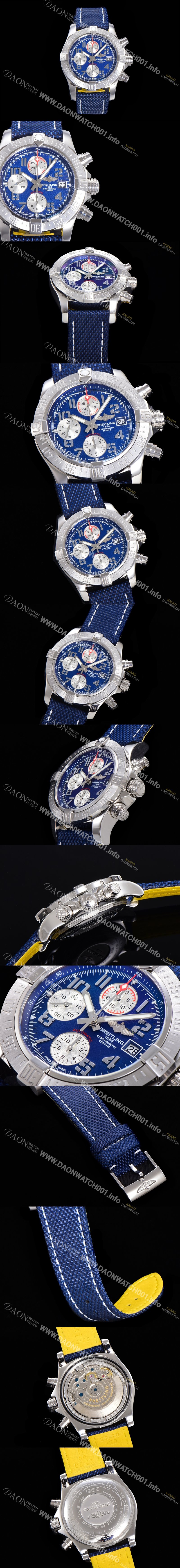 SA급 브라이틀링남성용 어벤져 II 크로노그래프 45미리 볼카노 오토매틱 블랙다이얼 BRE65940 xx