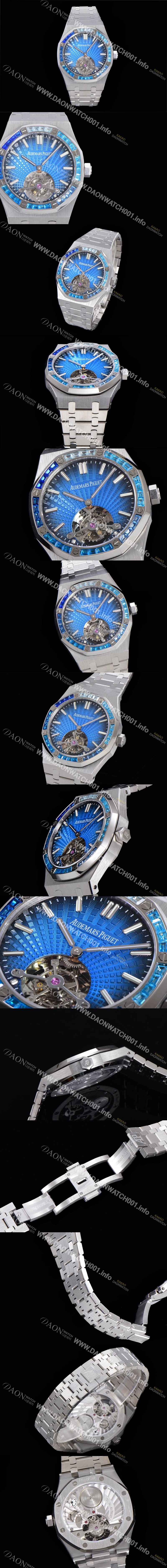 SA급 오데마피게 남성용 로얄오크 Calibre 2924 투어빌론/수동기계식 41미리 금장 18K로즈골드 블랙다이얼 AUD75248 xx