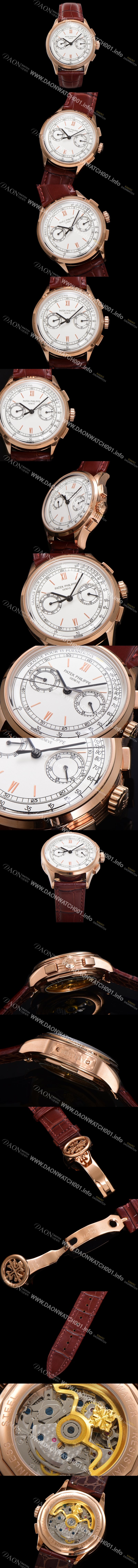 SA급 파텍필립 남성용 컴플리케이션 5170G 크로노그래프 18k로즈골드 오토매틱 7750 타입 39mm 가죽줄 화이트 다이얼 pat2207 xx