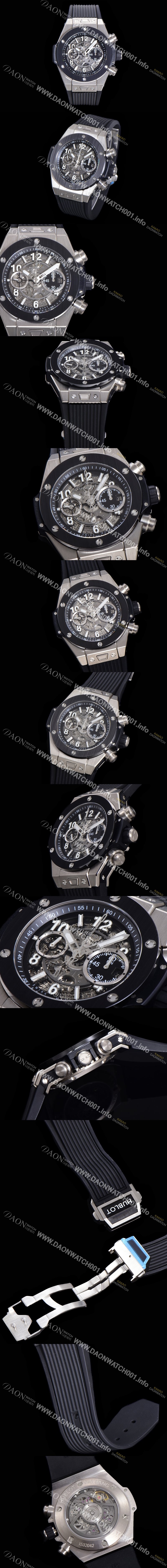 SA급 휴블렛 남성용 빅뱅 유니코 킹골드 크로노그래프 441.NM.1170.RX 세라믹 베젤 HUB1280 오토매틱 므브먼트 44mm 러버밴드 스켈레톤다이얼 hub38956 xx