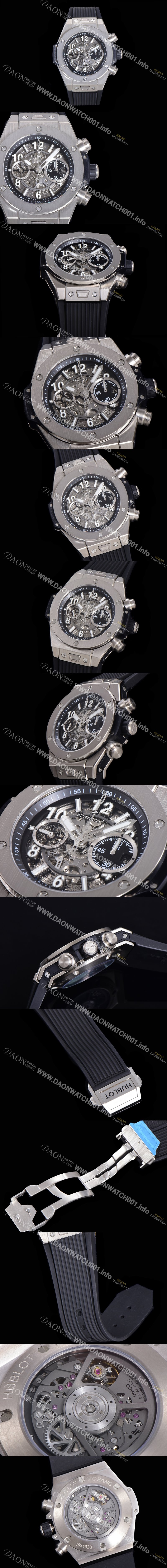 SA급 휴블렛 남성용 빅뱅 유니코 킹골드 크로노그래프 441.NX.1170.RX  HUB1280 오토매틱 므브먼트 44mm 러버밴드 스켈레톤다이얼 hub39936 xx