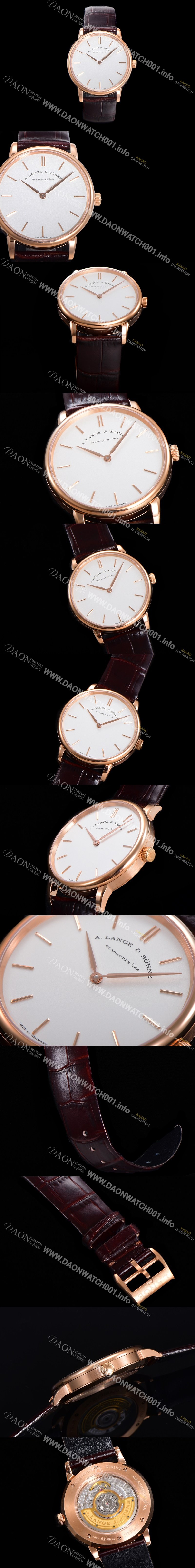 SA급 아랑게운트죄네 남성용 색소니아 씬 211.033 랑게 39미리 18k 로즈골드 화이트 다이얼 오토매틱 무브먼트 LAN40875 xx