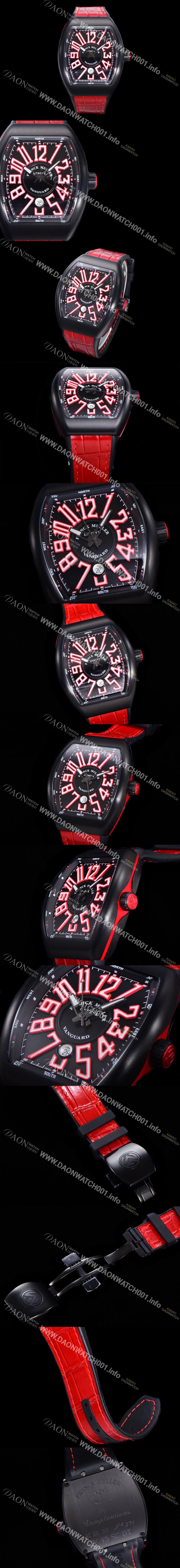 SA급 프랭크뮬러 남성용 V 45 SC DT 뱅가드 2824 므브먼트 오토매틱 44미리 PVD코팅 케이스 러버밴드 블랙다이얼 FRA75499 xx