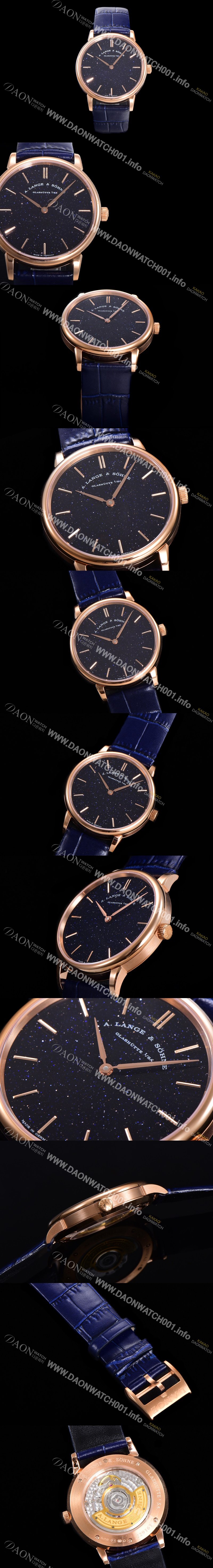 SA급 아랑게운트죄네 남성용 색소니아 씬 211.033 랑게 39미리 18k 로즈골드 블랙 다이얼 오토매틱 무브먼트 LAN40884 xx