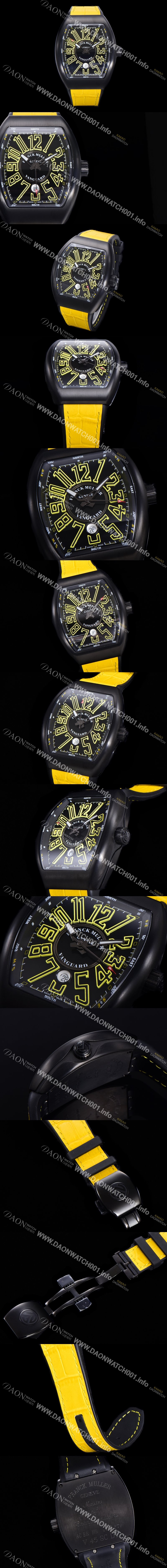 SA급 프랭크뮬러 남성용 V 45 SC DT 뱅가드 2824 므브먼트 오토매틱 44미리 PVD코팅 케이스 러버밴드 블랙다이얼 FRA75493 xx