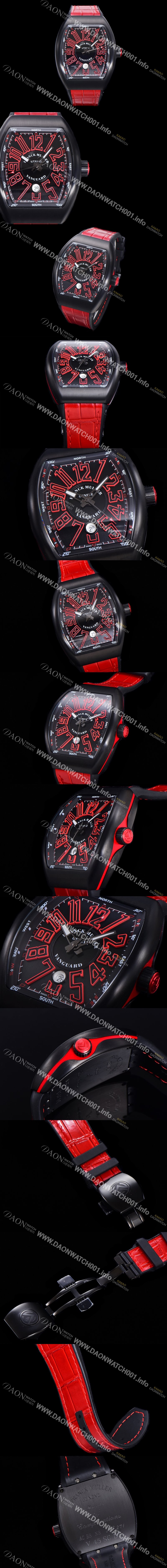 SA급 프랭크뮬러 남성용 V 45 SC DT 뱅가드 2824 므브먼트 오토매틱 44미리 PVD코팅 케이스 러버밴드 블랙다이얼 FRA75504 xx