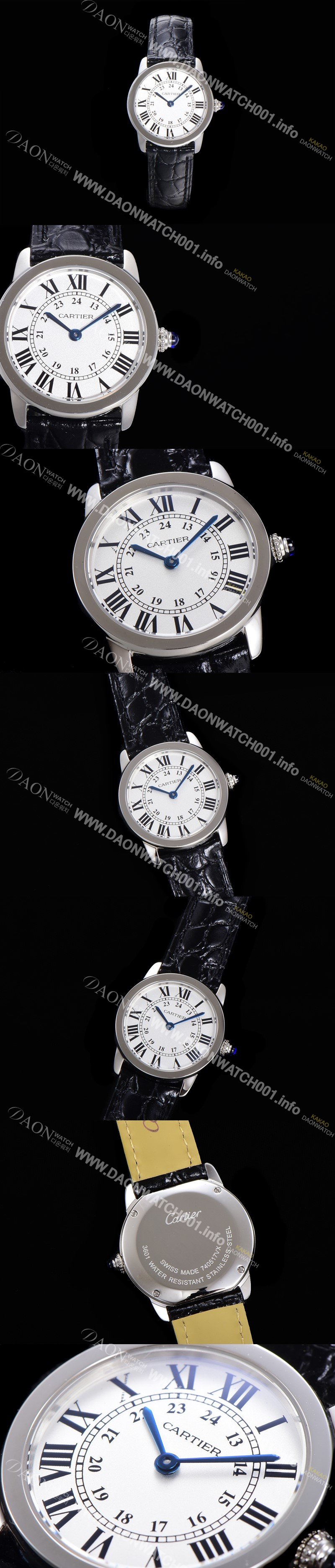 SA급 까르띠에 여성용 롱드 더 솔로 WSRN0019  쿼츠 므브먼트 29미리 악어가죽줄 화이트다이얼 CAR11536 xx