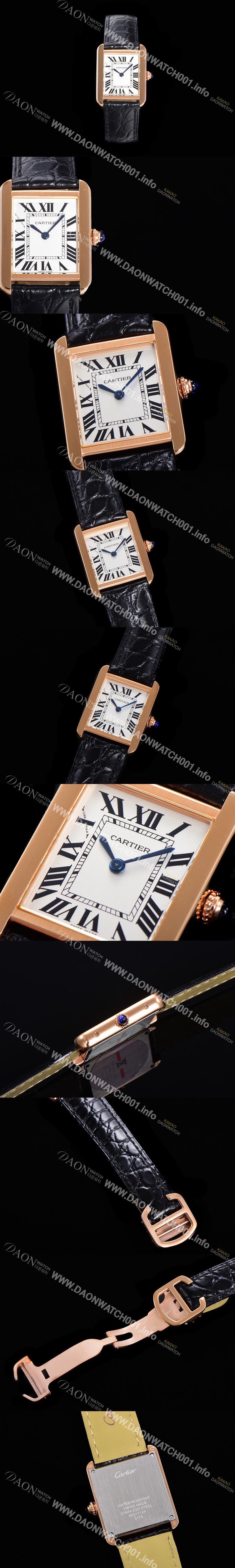 SA급 까르띠에 여성용 신상 탱크 W5200005 악어가죽  31mm 로즈골드 화이트 다이얼 쿼츠므브먼트 CAR01572 xx