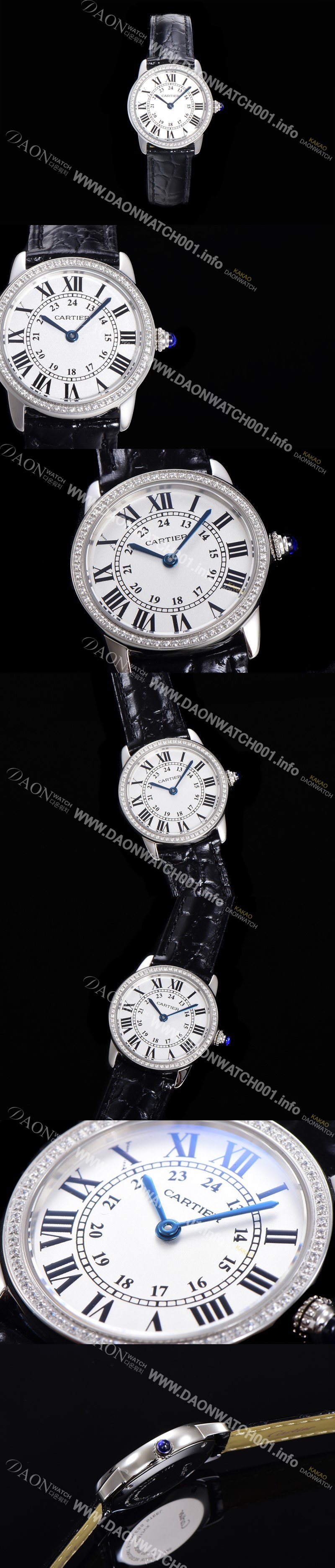 SA급 까르띠에 여성용 롱드 더 솔로 WR000251  쿼츠 므브먼트 29미리 큐빅베젤 악어가죽줄 화이트다이얼 CAR11542 xx