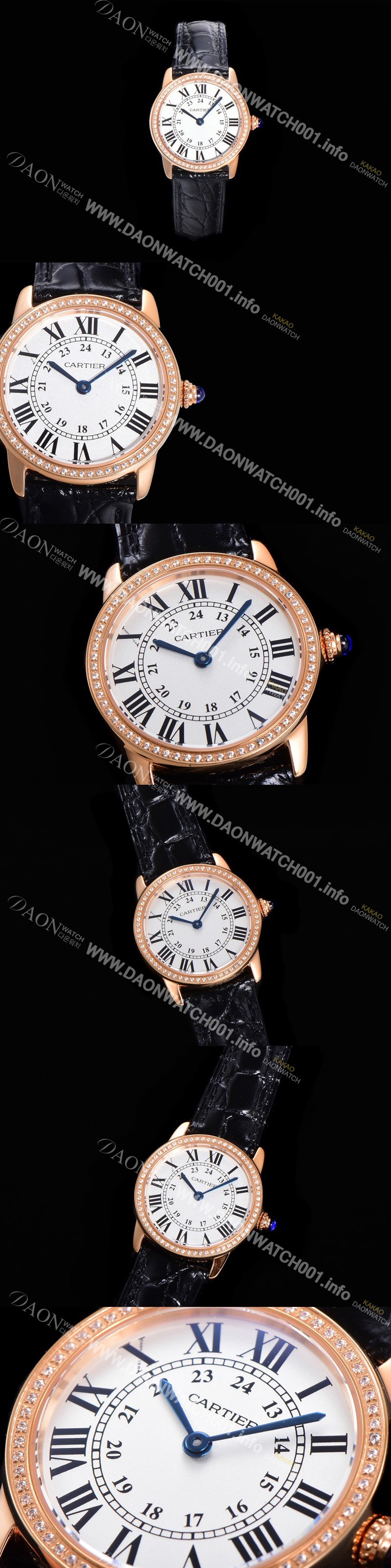 SA급 까르띠에 여성용 롱드 더 솔로 WR000351  쿼츠 므브먼트 29미리 로즈골드 큐빅베젤 악어가죽줄 화이트다이얼 CAR11547 xx