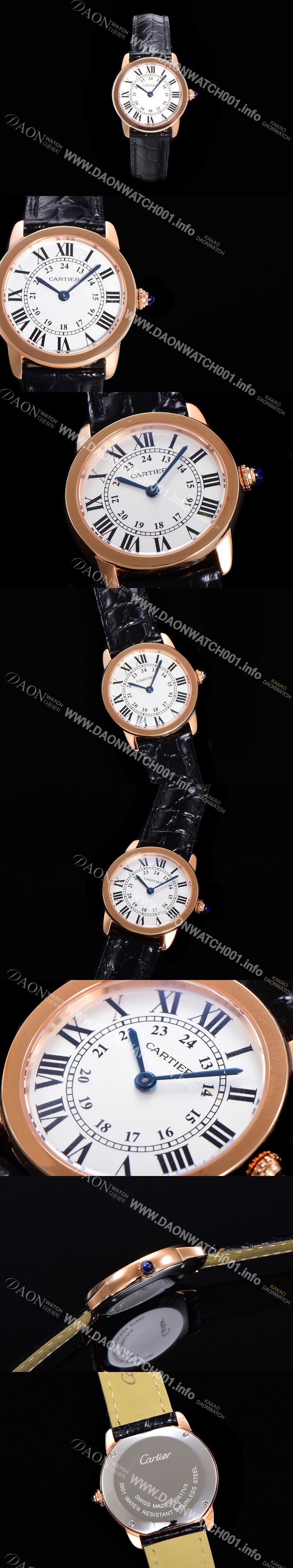SA급 까르띠에 여성용 롱드 더 솔로 W6701007  쿼츠 므브먼트 29미리 로즈골드 악어가죽줄 화이트다이얼 CAR11544 xx