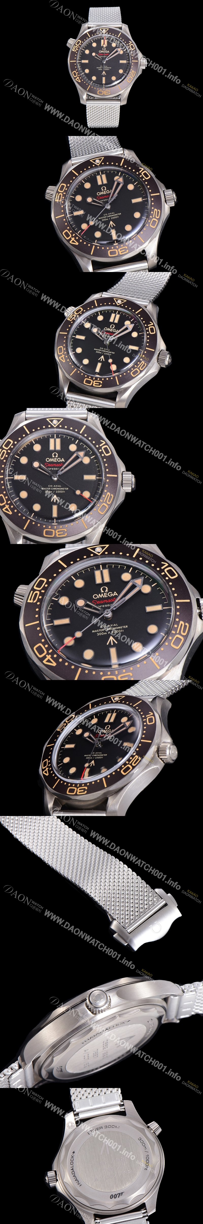 SA급 오메가남성용 씨마스터 다이버 210.90.42.20.01.001 코‑액시얼 마스터 크로노미터 300 007 티타늄 42mm 오토메틱 브라운다이얼 OMG14495 xx