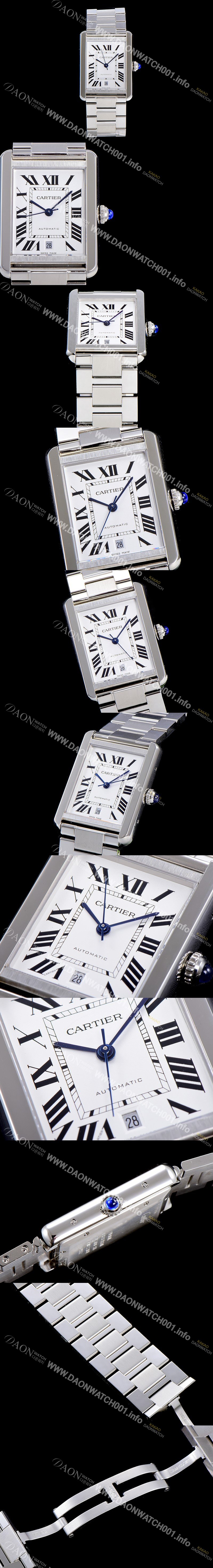 SA급 까르띠에 남성용 탱크 솔로 W5200028 로마 인덱스 40mm 화이트 다이얼 오토매틱 스틸 CAR09969 xx