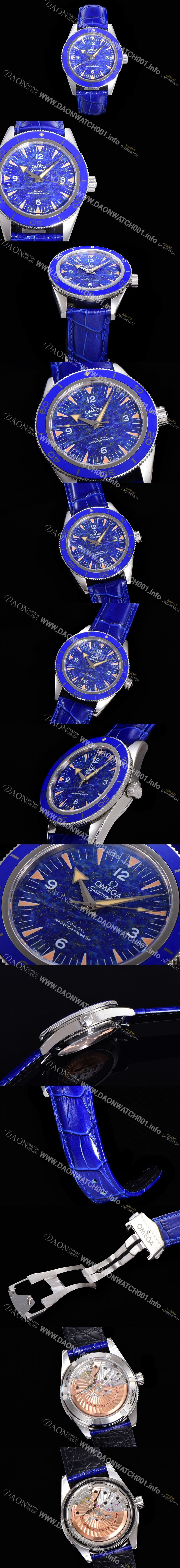 SA급 오메가남성용 2021 씨마스터 300 Co-Axial 크로노미터 234.93.41.21.99.002 오토매틱 므브먼트 41mm 블루다이얼 OMG12794 xx