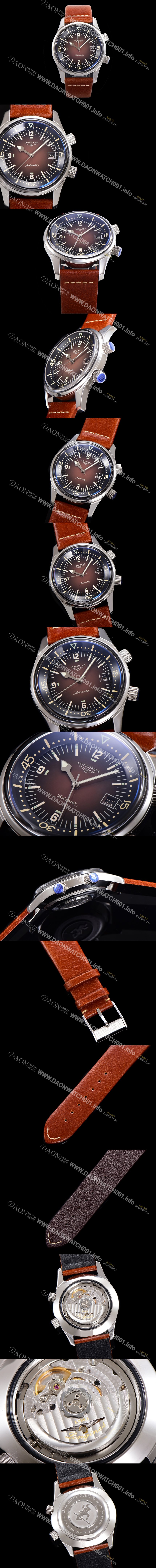 SA급 론진 남성용 해리티지 오토매틱 Cal.L888.5 타입 42mm 가죽줄 래드다이얼  lon2915 xx