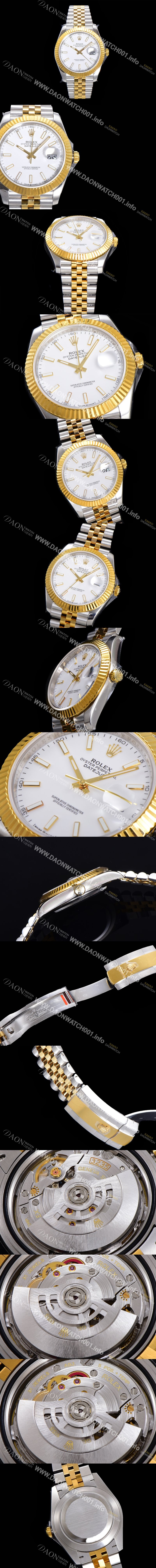 SA급 로렉스 남성용 904L스틸!! 2022신형 데이져스트 41mm II 126333 !! 18K 옐로골드 화이트 다이얼 브레이슬릿 신형 Cal.3235 오토매틱 무브먼트 ROL09323 xx