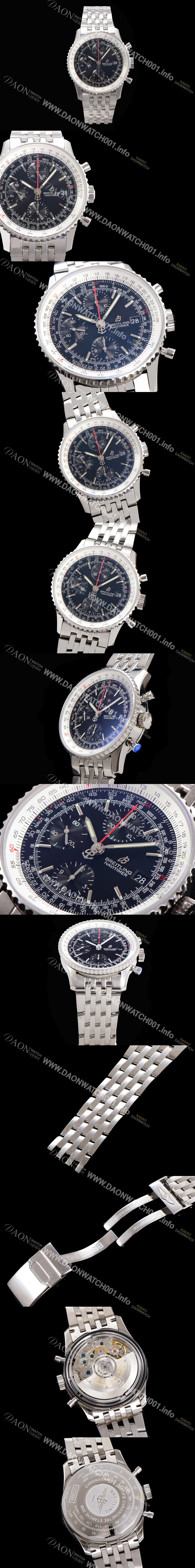 SA급 브라이틀링 남성용 네비타이머 크로노그래프 ETA7750-2 타입 오토매틱 41mm 메탈줄 블랙다이얼 bre3129 xx