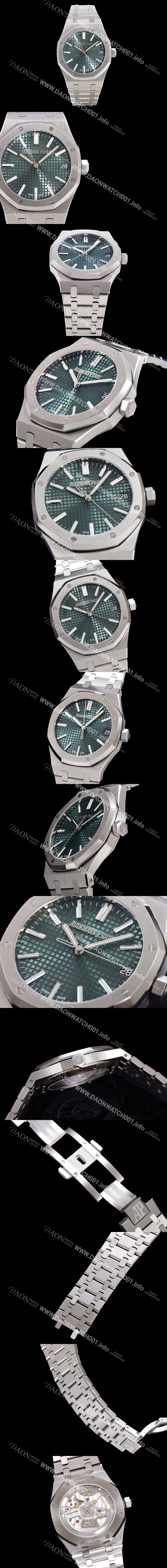SA급 오데마피게 남성용 로얄오크 15510 오토매틱 Cal.4302타입 메탈줄 그린다이얼  aud9115 xx