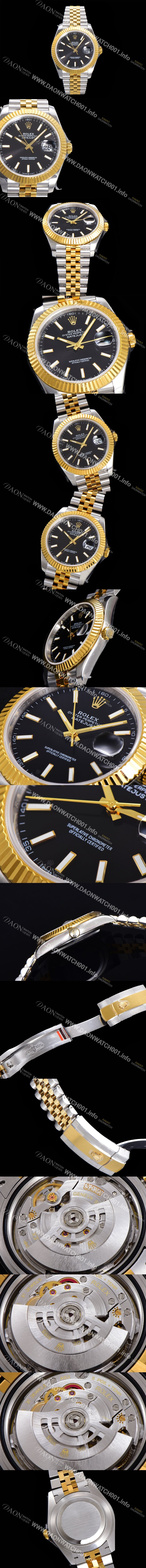 SA급 로렉스 남성용 904L스틸!! 2022신형 데이져스트 41mm II 126333 !! 18K 옐로골드 블랙 다이얼 브레이슬릿 신형 Cal.3235 오토매틱 무브먼트 ROL09330 xx