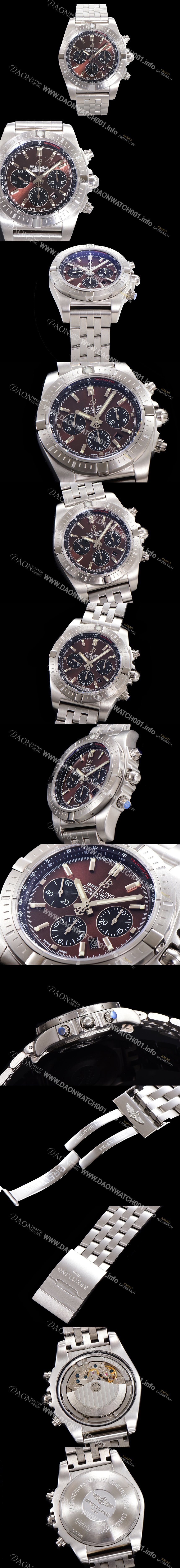 SA급 브라이틀링 남성용 크로노맷 오토매틱 크로노그래프 ETA7750-2타입 44mm 매탈줄 브라운다이얼 bre5131 xx