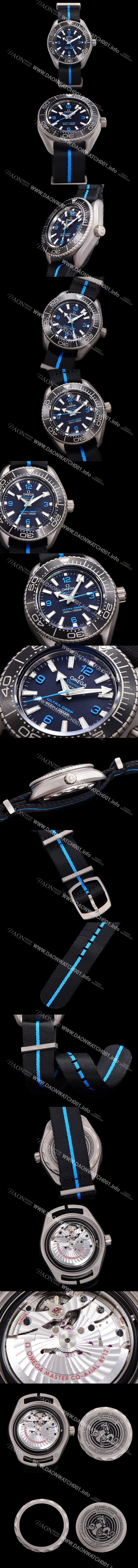 SA급 오메가 남성용 딥다이버신상 시마스터 6000M 울트라 딥 티타늄 45mm 나일론천 블랙다이얼 omg9153 xx