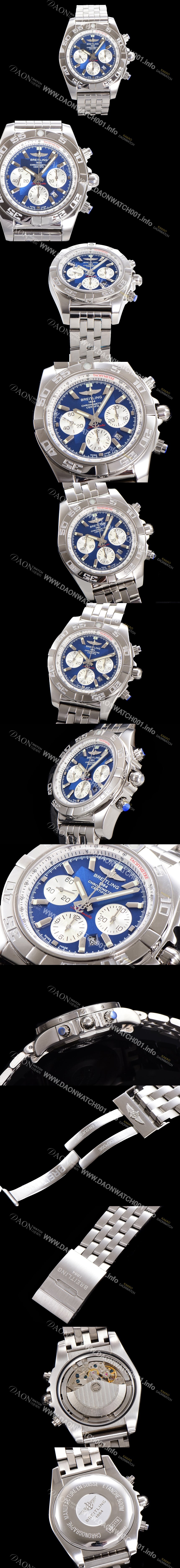 SA급 브라이틀링 남성용 크로노맷 오토매틱 크로노그래프 ETA7750-2타입 44mm 매탈줄 블루다이얼 bre1121 xx