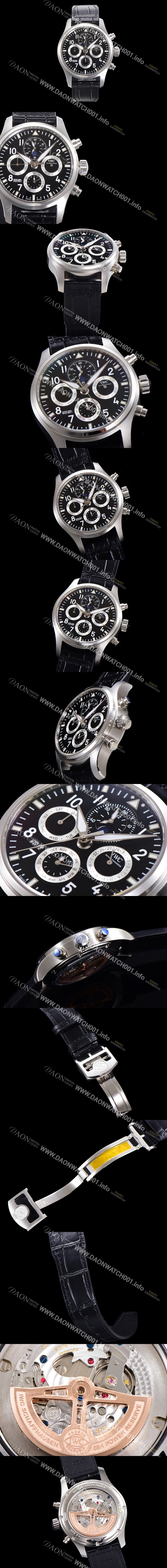 SA급 아이더블유씨 남성용 파일럿 41mm 오토매틱 89630 타입 가죽줄 블랙다이얼 iwc1195 xx