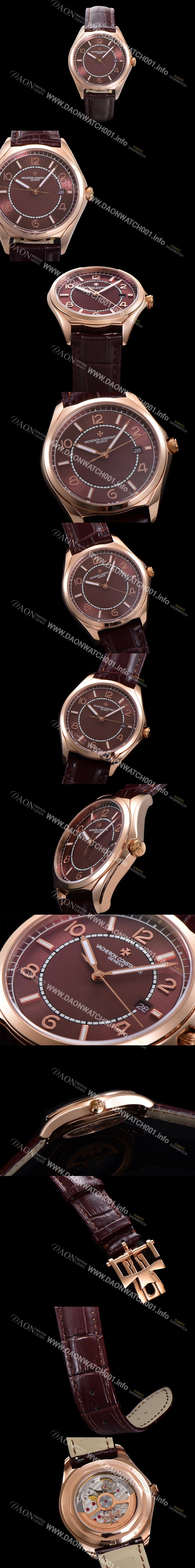 SA급 바쉐론 콘스탄틴 남성용 피프티식스 Ref.4600E 오토매틱 1326 타입  40mm 가죽줄 18K 로즈골드 브라운 다이얼  vac1511 xx