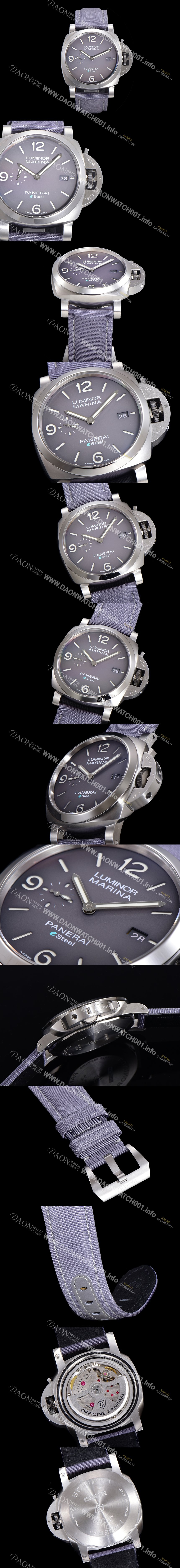 SA급 파네라이 남성용 PAM01357 루미노르 마리나 오토매틱 Cal P.9010 타입 44mm 가죽줄 그레이다이얼 pan1159 xx