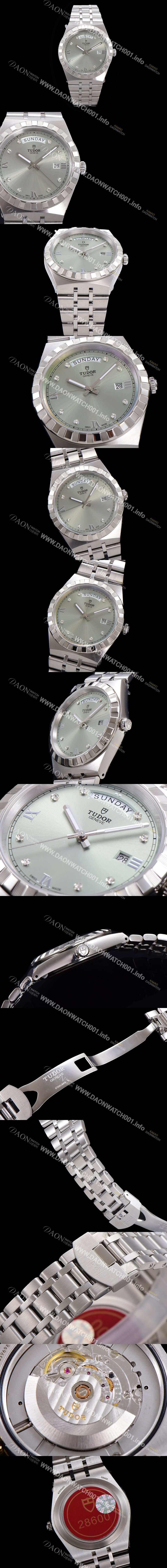 SA급 튜더 남성용 로얄 워치 오토매틱 스위스 ETA2836-2 타입 41mm 메탈줄 실버다이얼 tud1592 xx