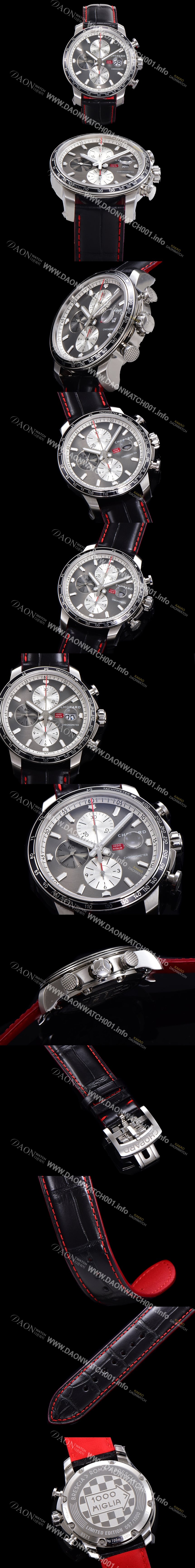 SA급 쇼파드 남성용 밀러 밀가리아 Ref.168571 오토매틱 크로노그래프 아시안 7750-2타입 44mm 가죽줄 그레이다이얼  cho3192 xx