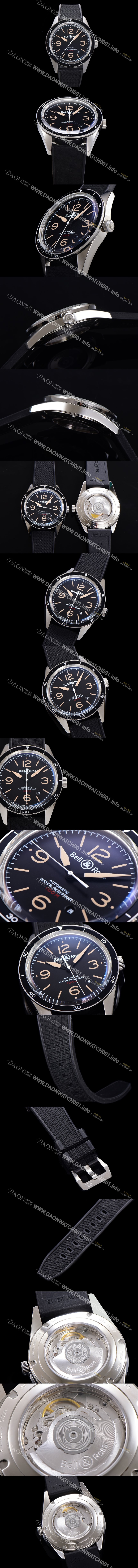 SA급 벨앤로즈 남성용 빈티지  BR V2-92 스틸 해리티지 ETA2836-2 타입 오토매틱 41mm 우레탄줄 블랙다이얼 bel5131 xx