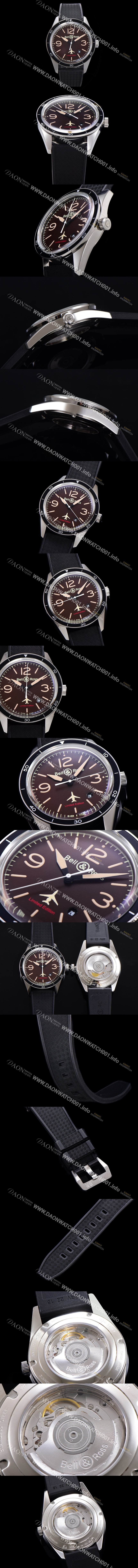 SA급 벨앤로즈 남성용 빈티지  BR 123 Falcon ETA2836-2 타입 오토매틱 41mm 우레탄줄 브라운다이얼 bel1125 xx