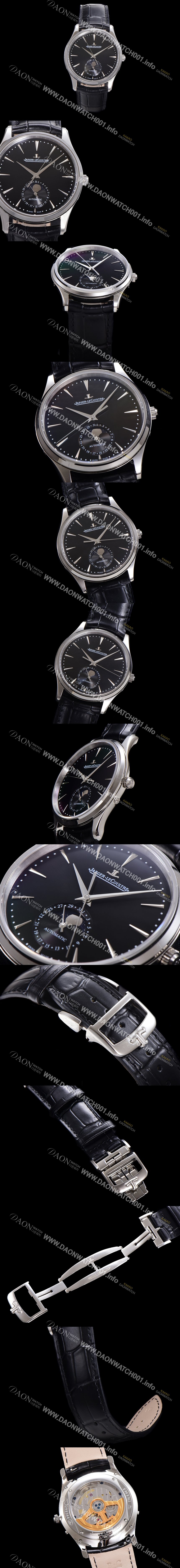 SA급 예거 르꿀르뜨 남성용 마스터 울트라 씬 문페이즈 오토매틱 925타입 39mm 가죽줄 블랙다이얼 jag1129 xx