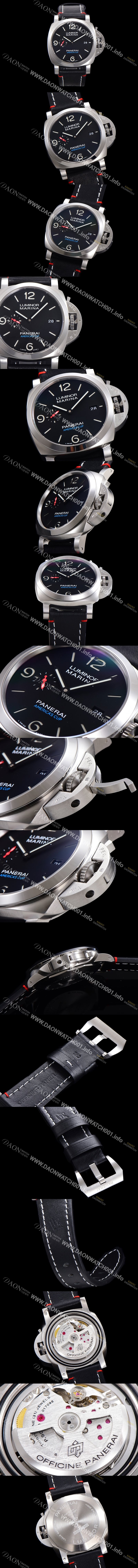 SA급 파네라이 남성용 루미노르 1950 3데이 44미리 PAM00732 오토매틱 P.9010타입 가죽줄 블랙다이얼 pan9532 xx