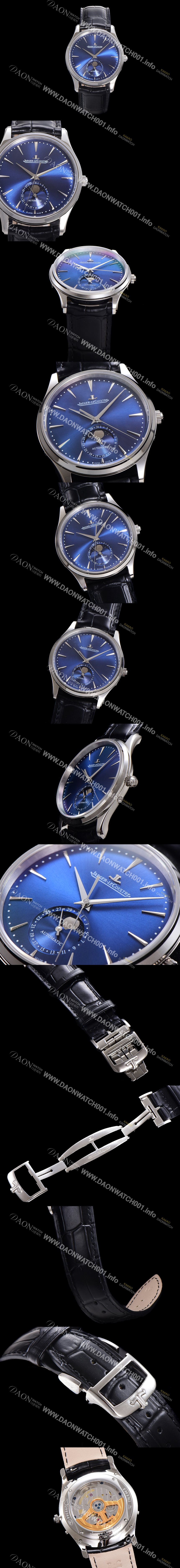 SA급 예거 르꿀르뜨 남성용 마스터 울트라 씬 문페이즈 오토매틱 925타입 39mm 가죽줄 블루다이얼 jag1939 xx