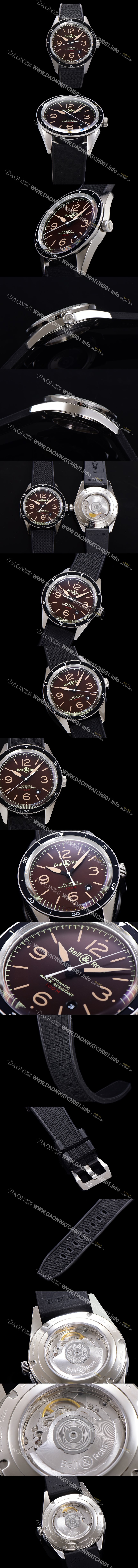 SA급 벨앤로즈 남성용 빈티지 BR V2-92  스틸 해리티지 ETA2836-2 타입 오토매틱 41mm 우레탄줄 브라운다이얼 bel9912 xx