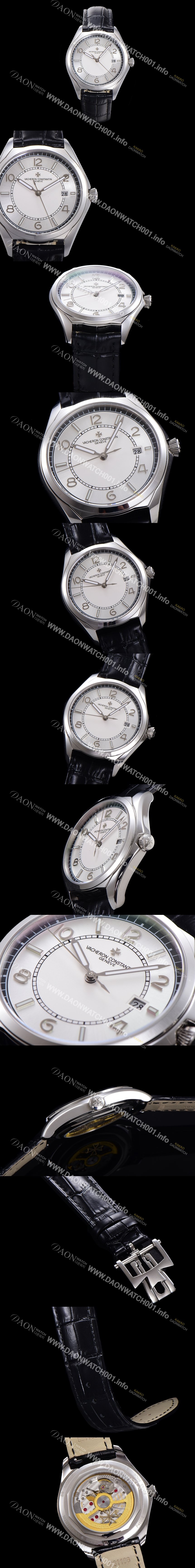 SA급 바쉐론 콘스탄틴 남성용 피프티식스 Ref.4600E 오토매틱 1326 타입 40mm 가죽줄 실버 다이얼  vac1213 xx