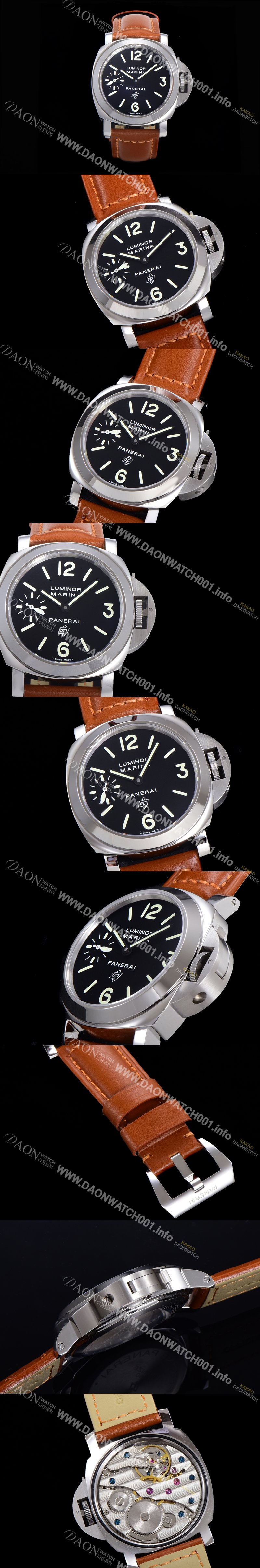 SA급 파네라이 남성용 루미노르 PAM00634 오토매틱 6497-2 타입 44mm  로고 블랙다이얼 소가죽 스트랩 pan5193 xx