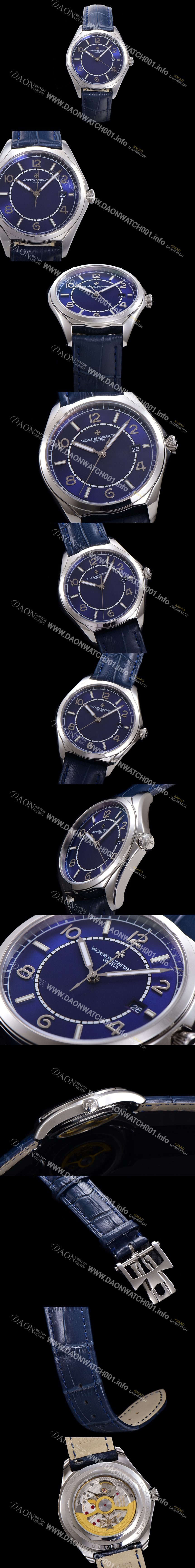 SA급 바쉐론 콘스탄틴 남성용 피프티식스 Ref.4600E 오토매틱 1326 타입 40mm 가죽줄 블루 다이얼  vac1929 xx