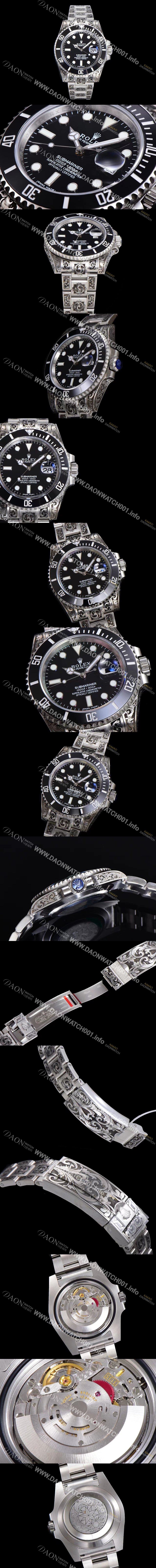 SA급 로렉스 남성용 서브마리너 오토매틱 Cal.3135 타입 40mm 904L메탈+무늬 블랙다이얼  rol9151 xx