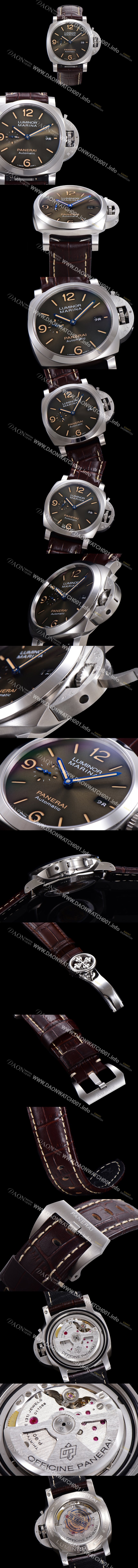 SA급 파네라이 남성용 루미노르 1950 3데이 44미리 PAM01116 오토매틱 P.9010타입 가죽줄 브라운다이얼 pan2153 xx