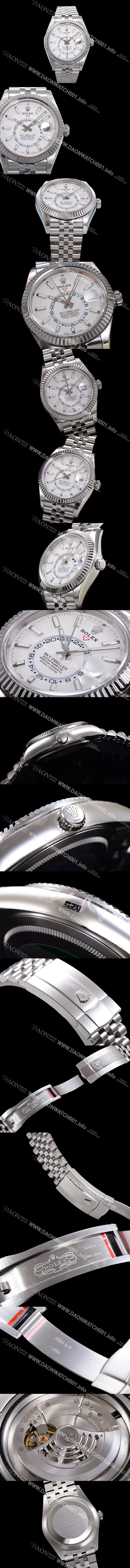 SA급 로렉스 남성용 스카이-더웰러 오이스터 오토매틱 Cal.9001 타입 42mm 메탈줄 화이트다이얼  rol3151 xx