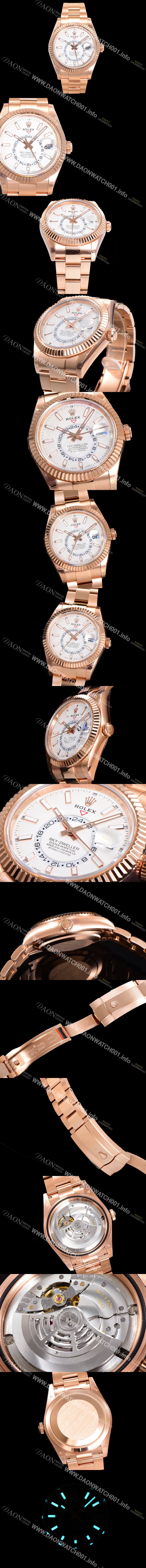 SA급  로렉스 남성용 스카이더웰러 오이스터 퍼페츄얼 오토매틱 Cal.9001타입 42미리 18K 로즈골드 화이트 다이얼 rol5293 xx