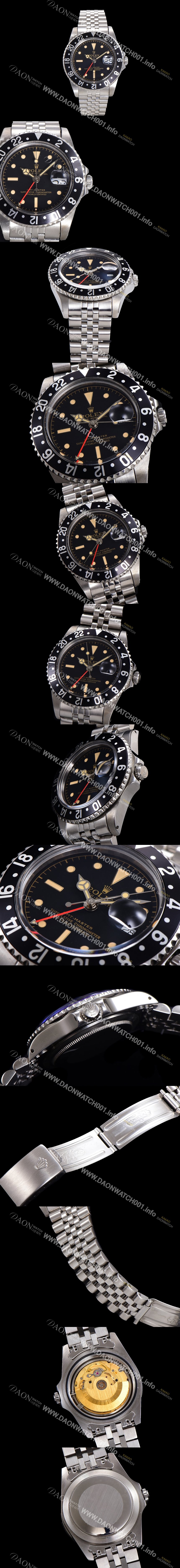 SA급 로렉스 남성용 지엠티-마스터 클래식 모델 Ref.16700 오토매틱 E2836-2 타입 40mm 메탈줄 블랙다이얼 rol1593 xx